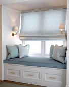 Римская штора Jalux Скандинавский лист 0467/4 140x170 (бирюзовый)