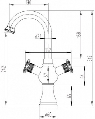 Смеситель ZorG A 2007U-BR