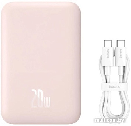 Внешний аккумулятор Baseus Magnetic Mini Wireless Fast Charge Power Bank 10000mAh 20W (розовый)