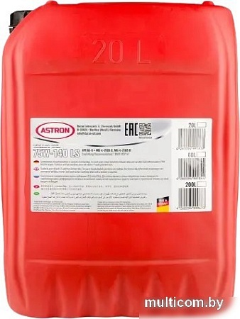 Трансмиссионное масло Astron Synthetic 75W-140 LS 20л