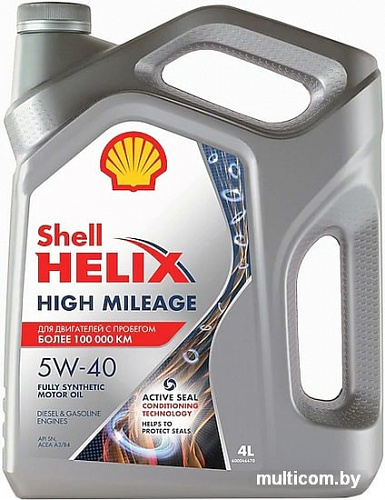 Моторное масло Shell Helix High Mileage 5W-40 4л