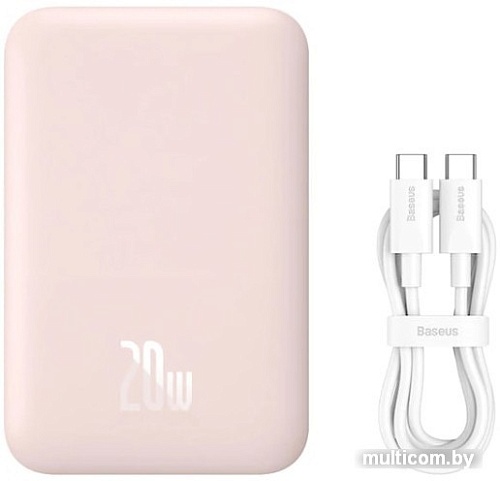 Внешний аккумулятор Baseus Magnetic Mini Wireless Fast Charge Power Bank 10000mAh 20W (розовый)