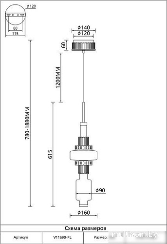 Подвесная люстра Moderli Atelieri V11690-PL