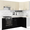 Готовая кухня S-Company Клео глоcс 1.2x2.4 правая (черный глянец/ваниль глянец)