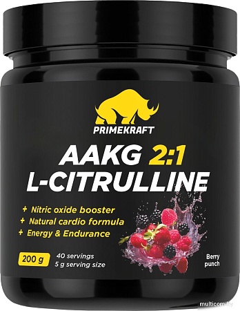 AAKG Prime Kraft Aakg 2:1 & L-Citrulline Dl-Malate (200г, ягодный пунш)