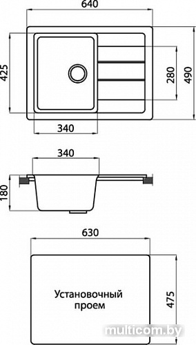 Кухонная мойка Granicom G016 (шоколад)