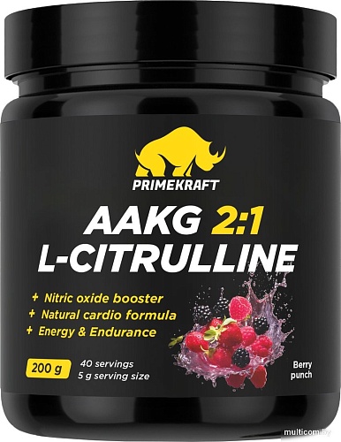 AAKG Prime Kraft Aakg 2:1 & L-Citrulline Dl-Malate (200г, ягодный пунш)