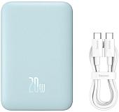 Внешний аккумулятор Baseus Magnetic Mini Wireless Fast Charge Power Bank 10000mAh 20W (голубой)