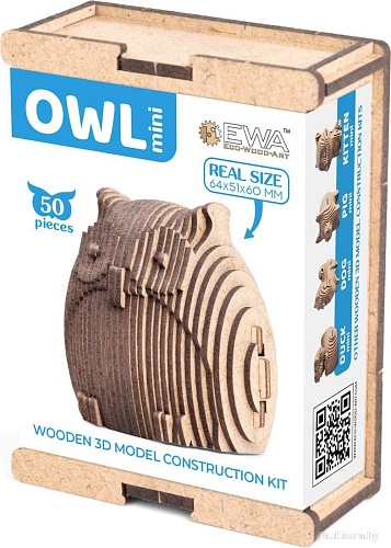 3Д-пазл Eco-Wood-Art Мини. Совушка