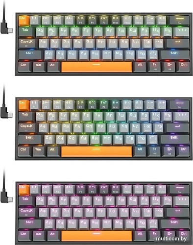 Клавиатура Redragon Fizz Pro (серый/оранжевый/темно-серый)