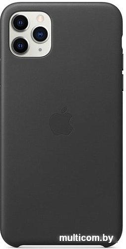 Чехол Apple Leather Case для iPhone 11 Pro Max (черный)