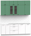 Готовая кухня Интермебель Лион-6 2.1м без столешницы (мята софт/белый софт)