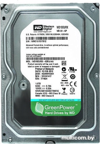 Жесткий диск WD AV-GP 1TB (WD10EURX)