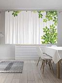 Комплект штор JoyArty Рамка из листьев Oxford DeLux 1.45x1.8 м (2 шт)