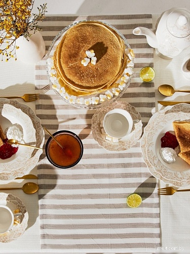 Дорожка на стол Этель Soprano 10494019 (белый/серый)