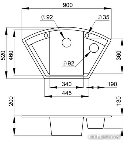 Кухонная мойка Granula GR-9001 (классик)