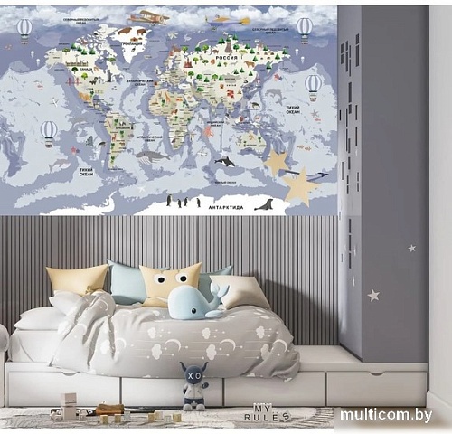 Фотообои Citydecor Детская карта мира 340 300x260