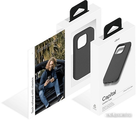 Чехол для телефона uBear Capital Leather для iPhone 15 Pro Max (черный)