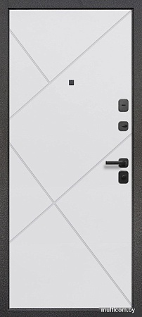 Металлическая дверь Guard 7см серебро/белый матовый (96x205, правая)