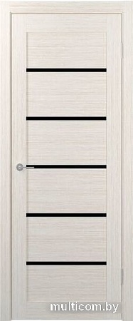 Межкомнатная дверь Юркас Stark ST1 ДО 70x200 (бьянко, стекло lacobel черный лак)