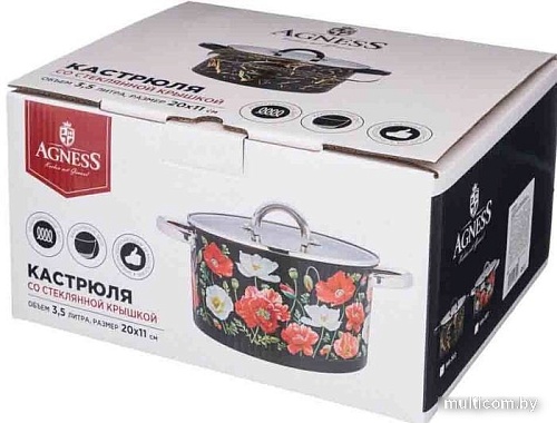 Кастрюля Agness Маки 916-307