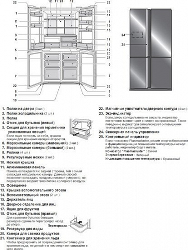 Многодверный холодильник Sharp SJ-FS97VBK