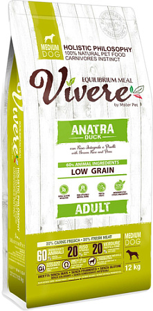 Сухой корм для собак Vivere Medium Adult Duck 12 кг
