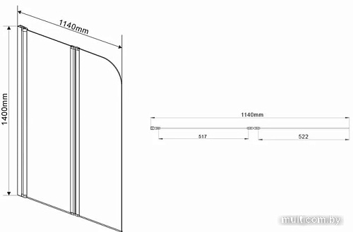 Душевая шторка Vincea VSB VSB-12114CH-L (хром/шиншилла)