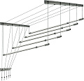 Сушилка для белья Comfort Alumin Потолочная 5 прутьев Silver Style Telescop 140-250 см (алюминий)