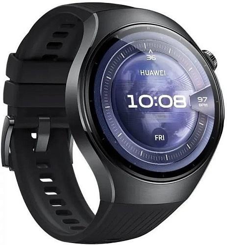 Умные часы Huawei Watch 5 46 мм (черный, с черным силиконовым ремешком, международная версия)