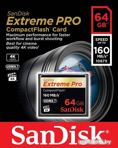 Карта памяти SanDisk Extreme Pro CompactFlash 64GB (SDCFXPS-064G-X46)