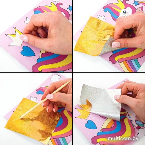 Набор для создания поделок/игрушек Юнландия Аппликация из фольги. Пони 662384