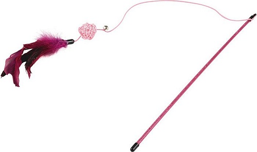 Игрушка для кошек Рыжий кот дразнилка с перьями 104148