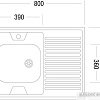 Кухонная мойка Ukinox STD800.600-5C 0L (с сифоном)