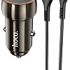 Автомобильное зарядное Hoco Z46 Blue shield MicroUSB (металлик)