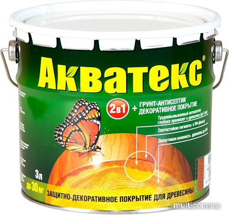 Пропитка Акватекс Пропитка на алкидной основе (орех, 3 л)