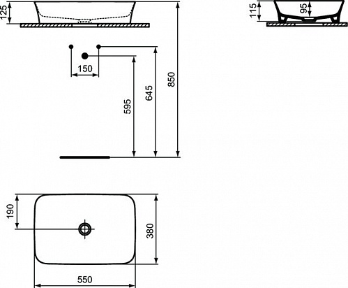 Умывальник Ideal Standard Ipalyss 55 E139201