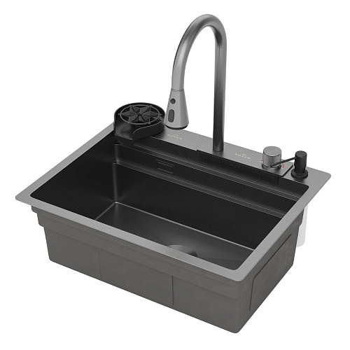 Кухонная мойка Roxen Stage Plus 560250-60B многофункциональная 8 в 1 (60*48/графит)