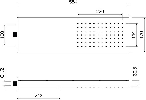Верхний душ Aquatek AQ2084MB (черный матовый)