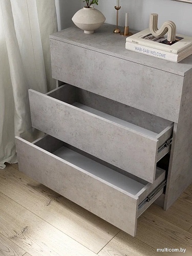 Комод Горизонт Нео 760 3 ящика (бетон)