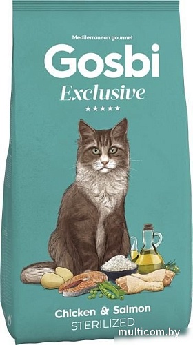 Сухой корм для кошек Gosbi Exclusive cat chicken& salmon strilized 6 кг