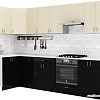 Готовая кухня S-Company Клео глосc 1.2x3.0 левая (черный глянец/ваниль глянец)