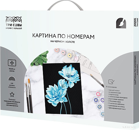 Три совы Голубые цветы КХп_48160