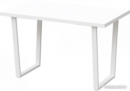 Кухонный стол Millwood Лофт Уэльс Л 130x80x75 (36 мм, белый/металл белый)