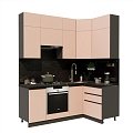 Готовая кухня ВерсоМебель Эко Премиум 1.2x2.0 правая (пудровый/ст. тунис)