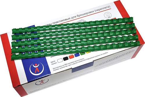 Пластиковая пружина для переплета РеалИСТ Пластик 16 мм (зеленый)