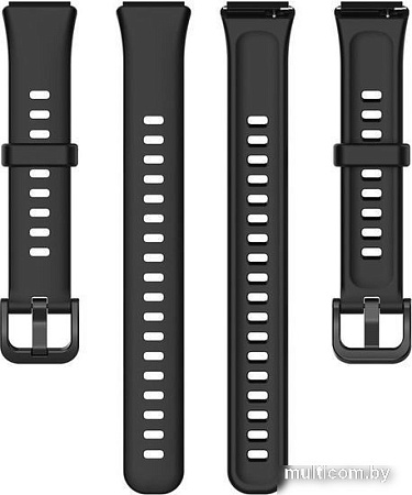 Ремешок Rumi силиконовый для Huawei Band 7 (черный)