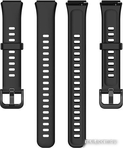 Ремешок Rumi силиконовый для Huawei Band 7 (черный)