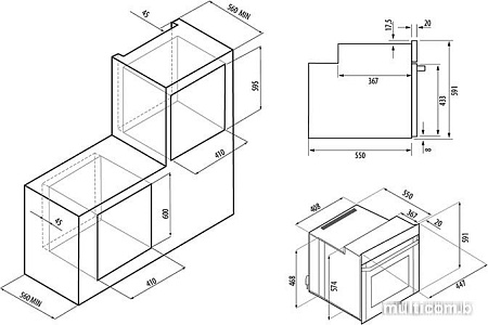 Духовой шкаф Fornelli FEA 45 Breve (черный)