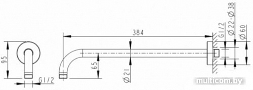 Держатель верхнего душа Bravat D313C-1-RUS